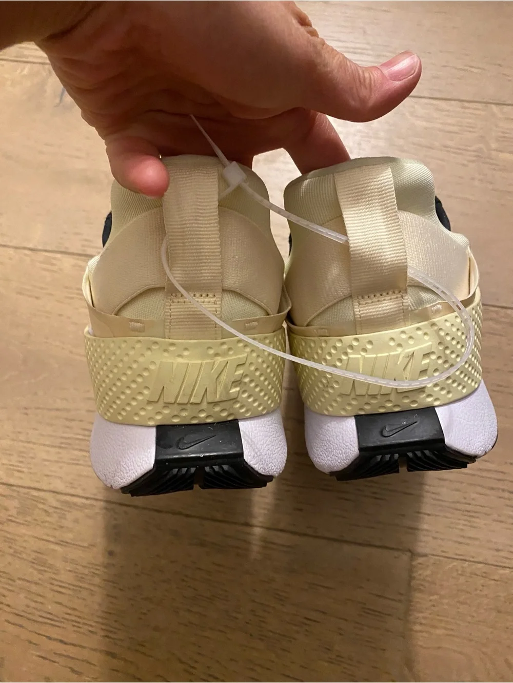 Nike Slip-On Sneakers in Pale Yellow, White and Black